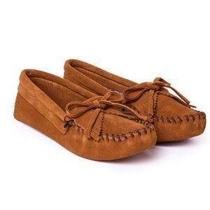 Minnetonka Vintage Leather Driving Moccasins Fringe Brown Size 9